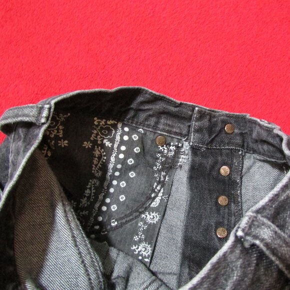 Free People We the Free Black Distressed Shorts High Rise 3-4" inseam - Picture 7 of 8